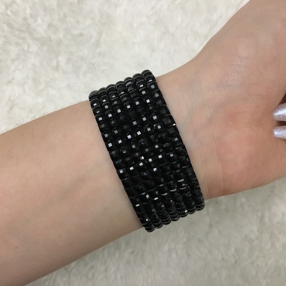 Silver and black gem bracelet - Picture 4 of 4